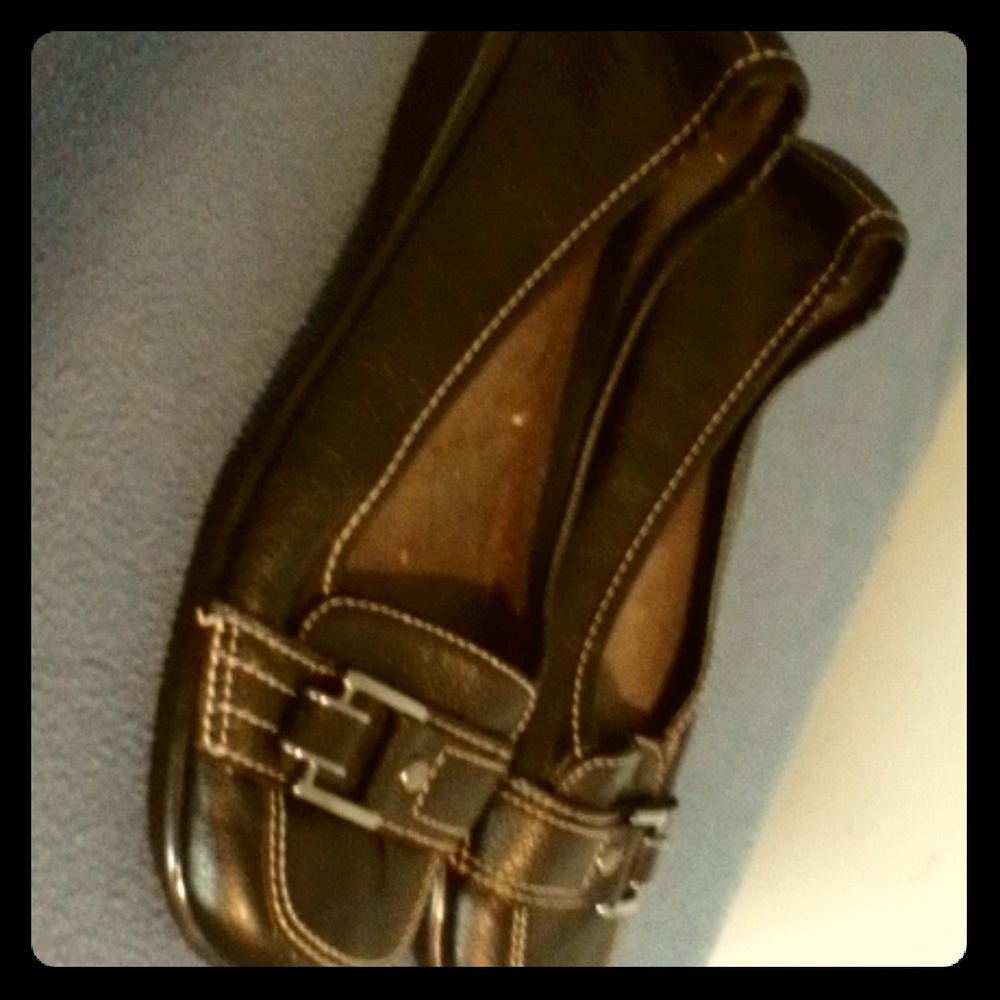Black patent leather loafers